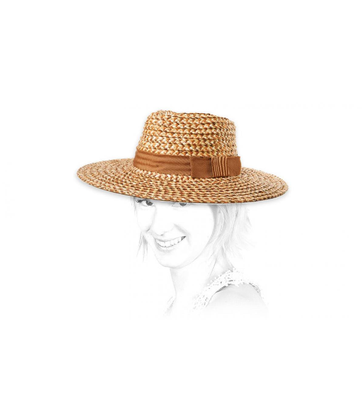 chapeau paille femme Brixton Joanna copper natural